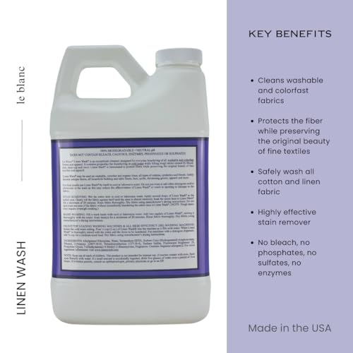 Le Blanc® Lavender Linen Wash® – Luxury Laundry Cleanser for Bed & Table Linens- 64 oz. (1 pack) - Image 3