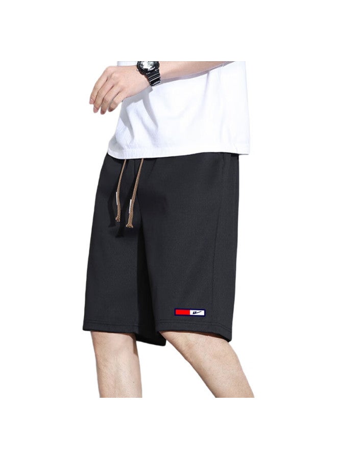 Pull Back Warrior Shorts, Summer Men's Wear, Loose Thin Style, Knee-length Pants, Casual Sports Beach Shorts, Men's Trousers, Black, 2XL - Image 3
