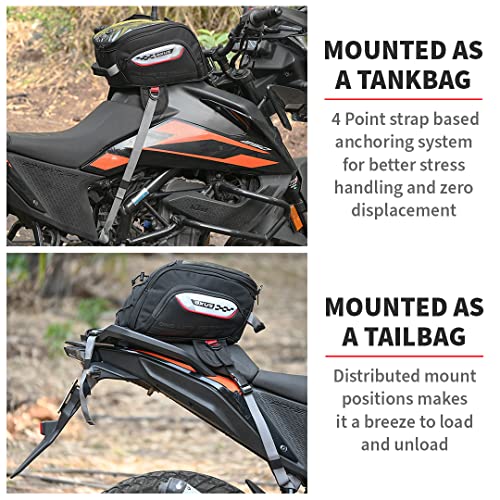 ViaTerra Nylon Oxus Bike Tank Bag (13L) | Strap Based | Works On All Motorcycles | Perfect for Daily Office Commute - Image 5