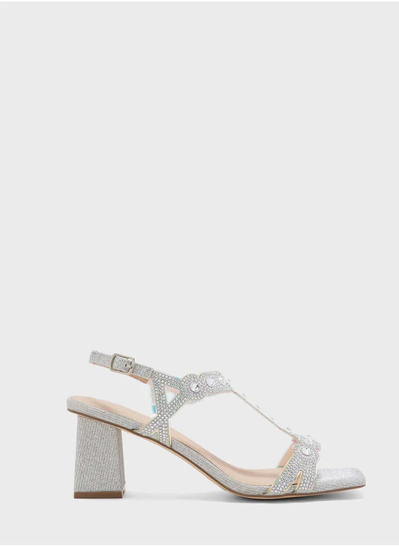 منبور Ankle Strap Mid Heel Sandals