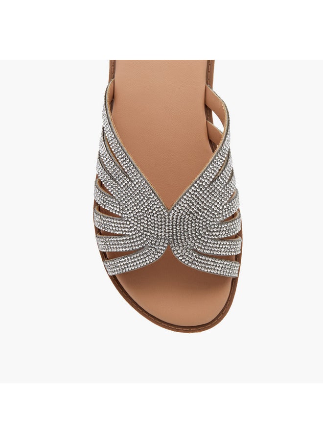 Celeste Girls Embellished Slip-On Flat Sandals - G14895-AA70  - Image 3