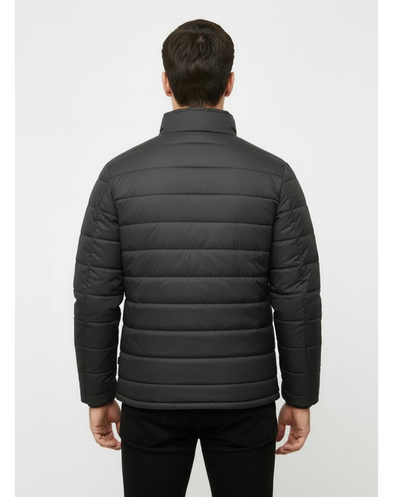 FYLTR Men's Stand Collar Puffer Jacket, Black, M - Image 4