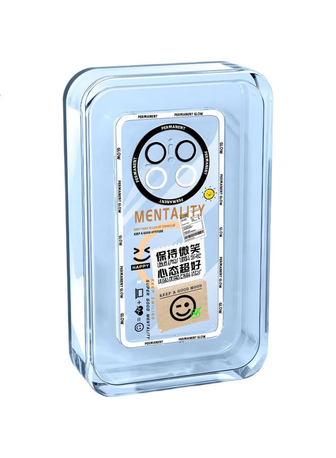 Xp Transparent Soft Silicone Cartoon Creative Men And Women's Phone Case For Huawei Mate 70, Full Coverage Lens Protection, Heat Dissipation, Anti-drop, White Frame, Good Atude - Image 2