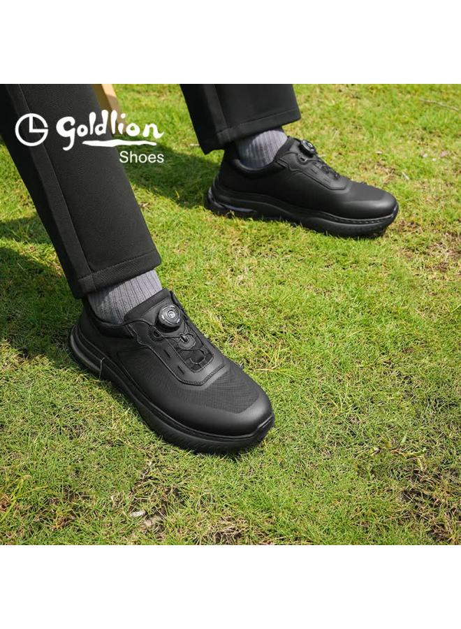 Goldlion Men's Shoes 25 Autumn New No-tie Rotating Buckle Cushioning Air Cushion Sole Casual Shoes G557530701aae Black Size 40 - Image 1
