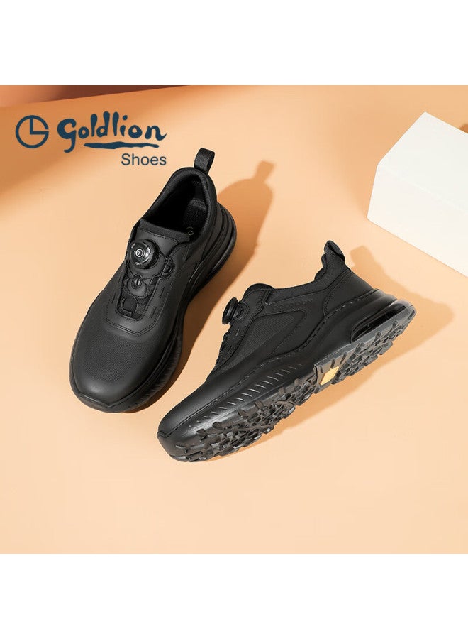 Goldlion Men's Shoes 25 Autumn New No-tie Rotating Buckle Cushioning Air Cushion Sole Casual Shoes G557530701aae Black Size 40 - Image 5