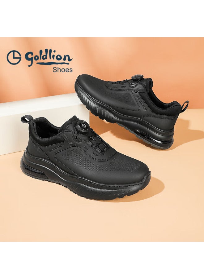 Goldlion Men's Shoes 25 Autumn New No-tie Rotating Buckle Cushioning Air Cushion Sole Casual Shoes G557530701aae Black Size 40 - Image 4