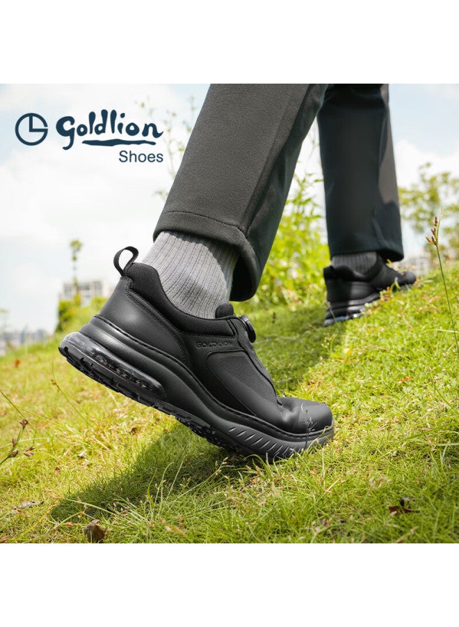 Goldlion Men's Shoes 25 Autumn New No-tie Rotating Buckle Cushioning Air Cushion Sole Casual Shoes G557530701aae Black Size 40 - Image 3