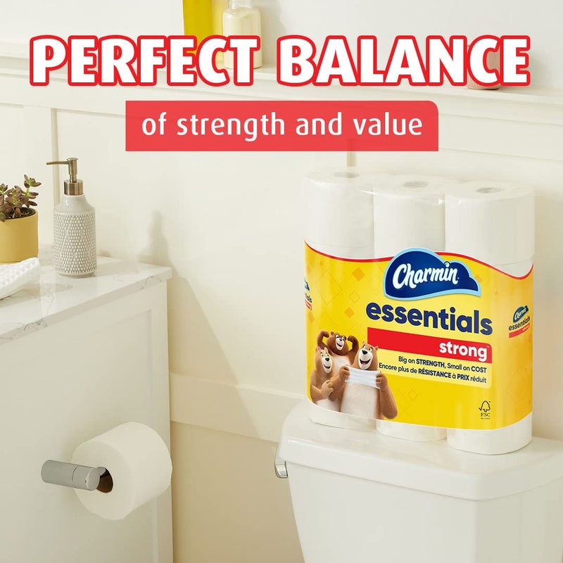 Charmin Essentials Strong Toilet Paper, 9 Mega Rolls = 36 Regular Rolls - Image 4