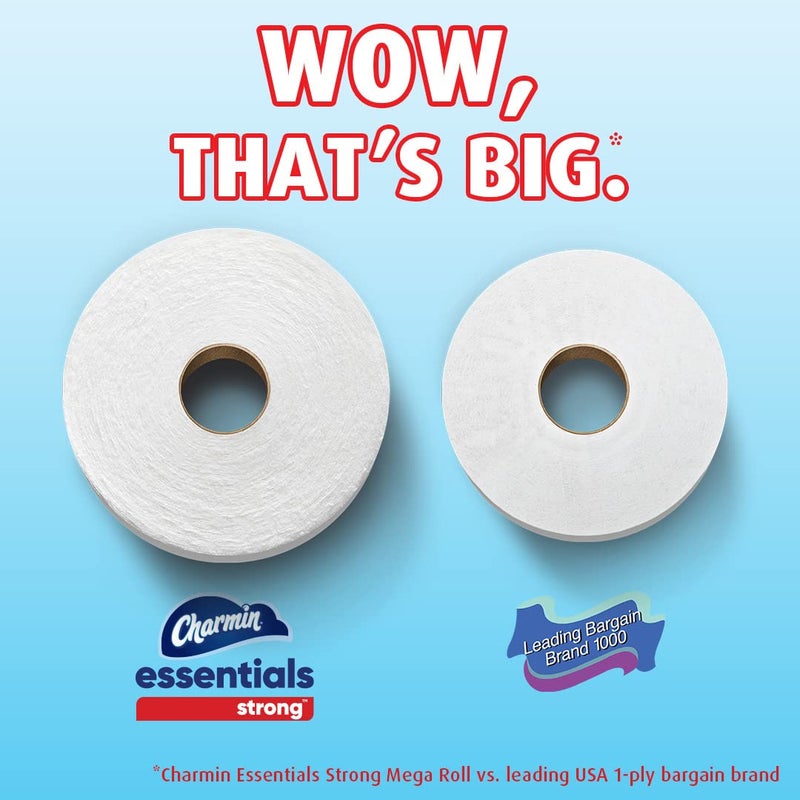 Charmin Essentials Strong Toilet Paper, 9 Mega Rolls = 36 Regular Rolls - Image 5
