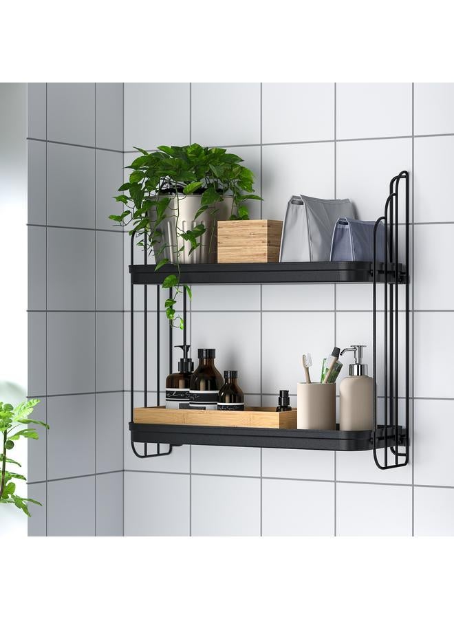 erorex Wall shelf, black, 50x52 cm - Image 2