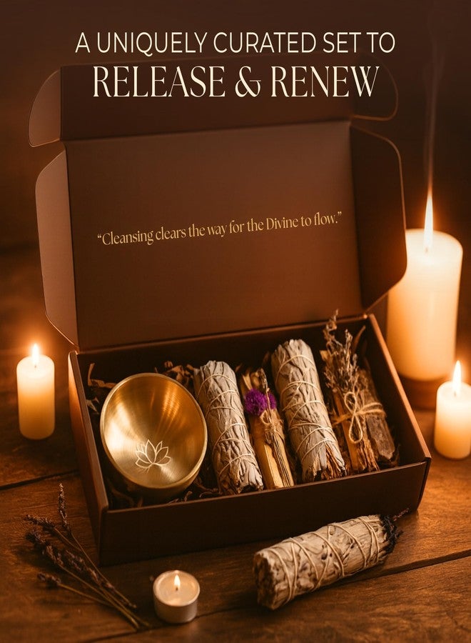 Anima Premium Energy Cleansing Set - White Sage Smudge Sticks, Palo Santo Sticks, Clear Quartz & Selenite Crystal with Smudge Bowl for Crystals & Home Cleansing, Meditation & Manifestation - Image 3