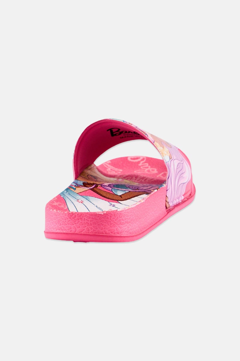Barbie Kids Girl Barbie Slip On Slides, Multicolor - Image 2