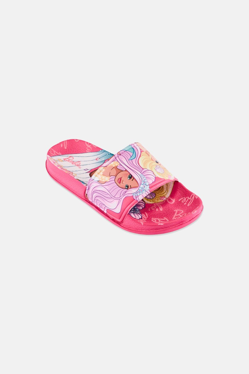 Barbie Kids Girl Barbie Slip On Slides, Multicolor - Image 1