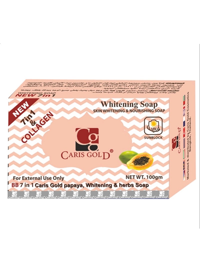 كاريس جولد صابون تبييض البابايا جولد من كاريس 100 جرام بالكولاجين - Image 1