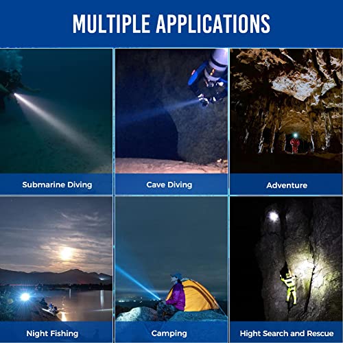 ORCATORCH D550 Dive Light 1000 Lumens Scuba Diving Flashlight 3 Modes IP68 Waterproof Underwater Lights Night Dive Submarine Torch with Wrist Mount for Outdoor Exploration Under Water Sports - Image 5