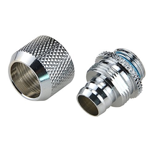 BXQINLENX Silver Chrome G1/4" to ID 3/8" OD 1/2" Soft TUBING Compression Fitting for Computer Water Cooling System Through Joint Straight Joint(4 PCS) - Image 3