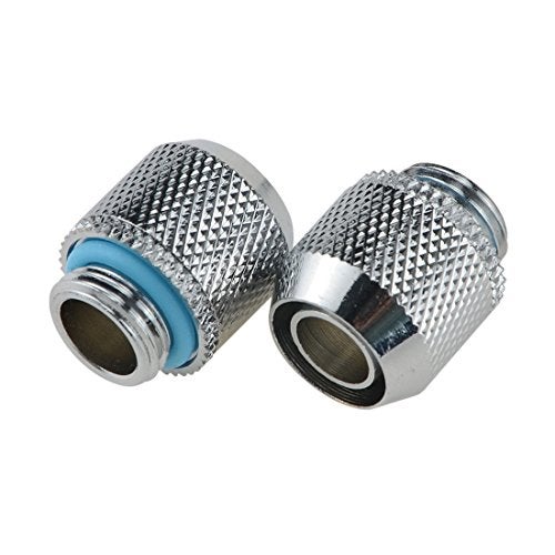 BXQINLENX Silver Chrome G1/4" to ID 3/8" OD 1/2" Soft TUBING Compression Fitting for Computer Water Cooling System Through Joint Straight Joint(4 PCS) - Image 4