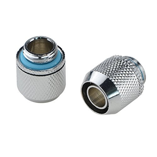 BXQINLENX Silver Chrome G1/4" to ID 3/8" OD 1/2" Soft TUBING Compression Fitting for Computer Water Cooling System Through Joint Straight Joint(4 PCS) - Image 2