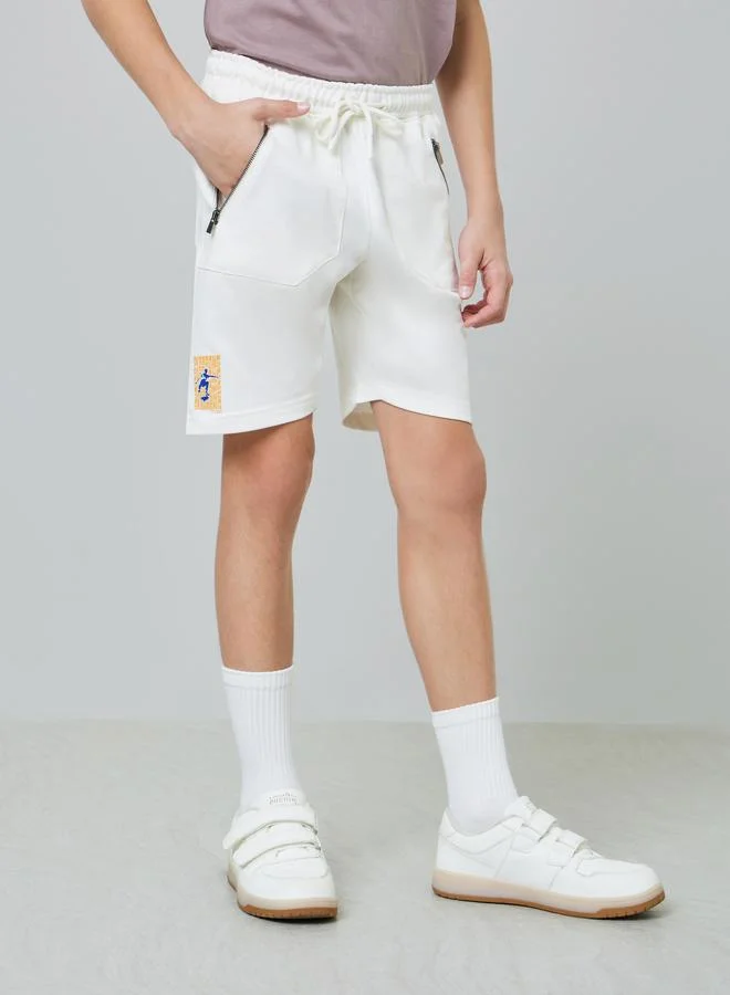 Styli Kids Off-White Shorts with Drawstring