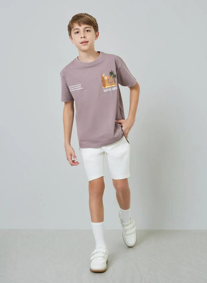 Styli Kids Off-White Shorts with Drawstring