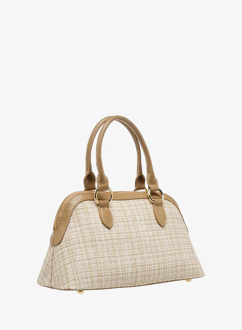 Flora Bella By Shoexpress BEIGE Textured Tote Bag with Double Handle for Women | Best Price UAE
