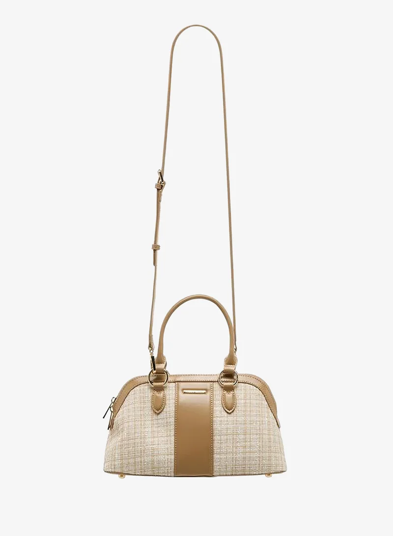 Flora Bella By Shoexpress BEIGE Textured Tote Bag with Double Handle for Women | Best Price UAE