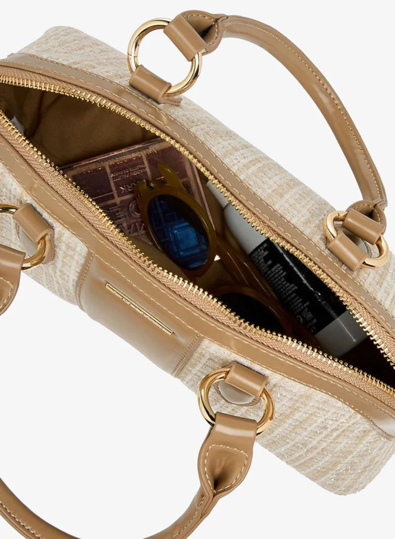 Flora Bella By Shoexpress BEIGE Textured Tote Bag with Double Handle for Women | Best Price UAE