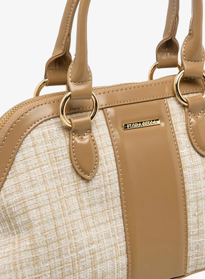 Flora Bella By Shoexpress BEIGE Textured Tote Bag with Double Handle for Women | Best Price UAE