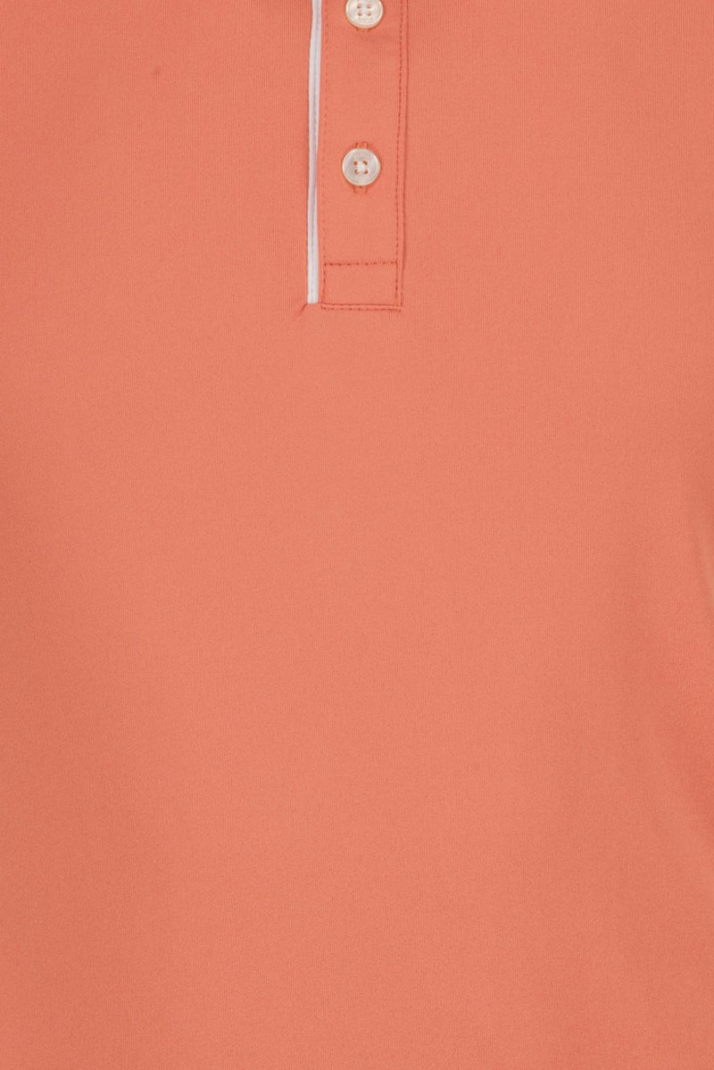 Ping Men Sportswear Fit Short Sleeve Outdoor Polo Shirt, Peach - Image 5