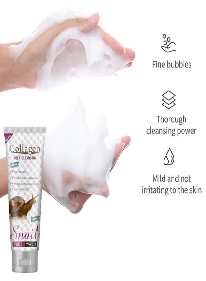 HANI PO™ Pei mei Collagen Snail Deep Cleansing Face Wash face wash for women, men, deep cleansing face wash 100ml - Pack of 1Natural Moisturizing for women | Natural cleansing for women | girl |men | adults | Cream for women | girls | facial cream | body cream for women | girls - Image 2