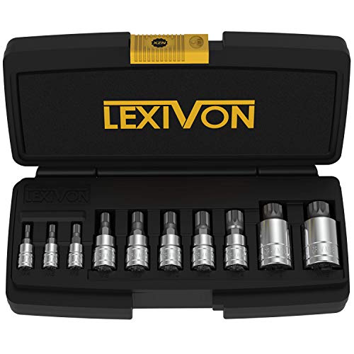 LEXIVON XZN Triple Square Spline Bit Socket Set Premium S2 Alloy Steel 10Piece European Style M4 M18 Set Enhanced Storage Case LX145 - Image 1
