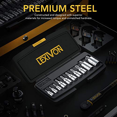 LEXIVON XZN Triple Square Spline Bit Socket Set Premium S2 Alloy Steel 10Piece European Style M4 M18 Set Enhanced Storage Case LX145 - Image 3