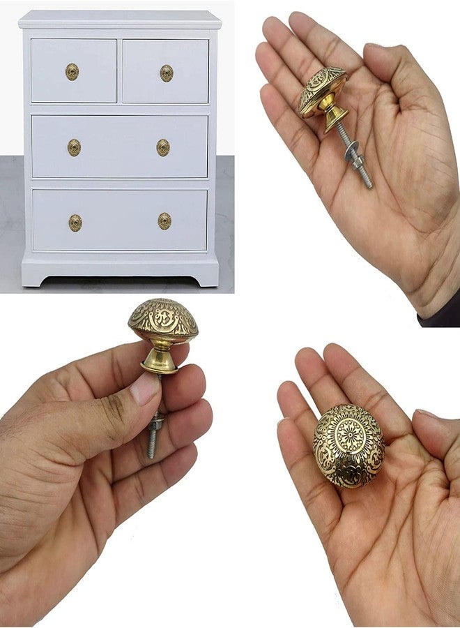 BnoSpace Golden Brass knobs for Cabinets, Drawers, Dresser Door & Pulls, 38 mm - Set of 6 - Image 2