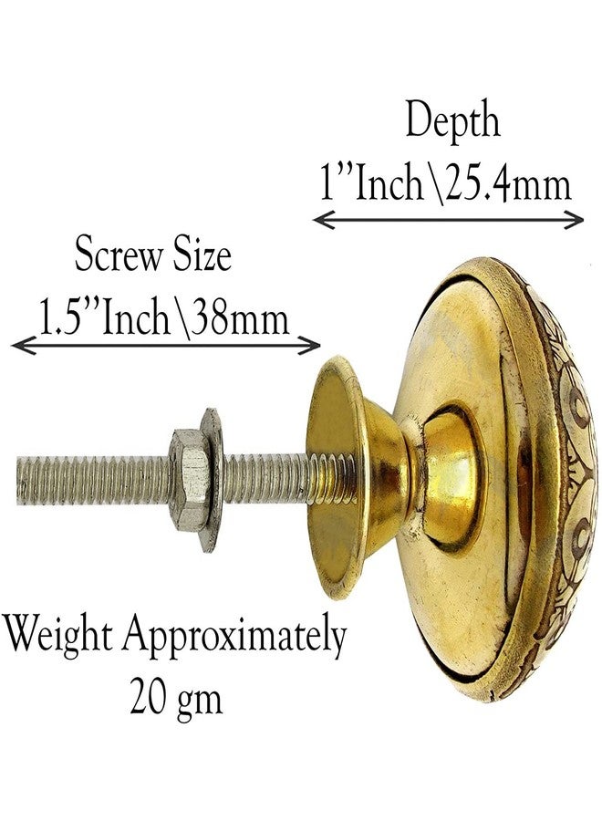 BnoSpace Golden Brass knobs for Cabinets, Drawers, Dresser Door & Pulls, 38 mm - Set of 6 - Image 3