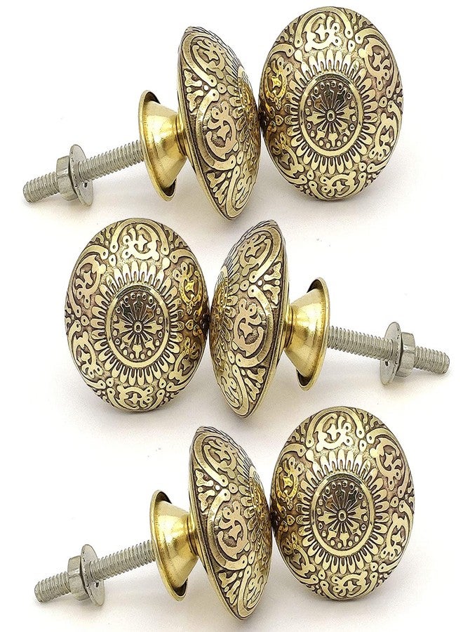 BnoSpace Golden Brass knobs for Cabinets, Drawers, Dresser Door & Pulls, 38 mm - Set of 6 - Image 1