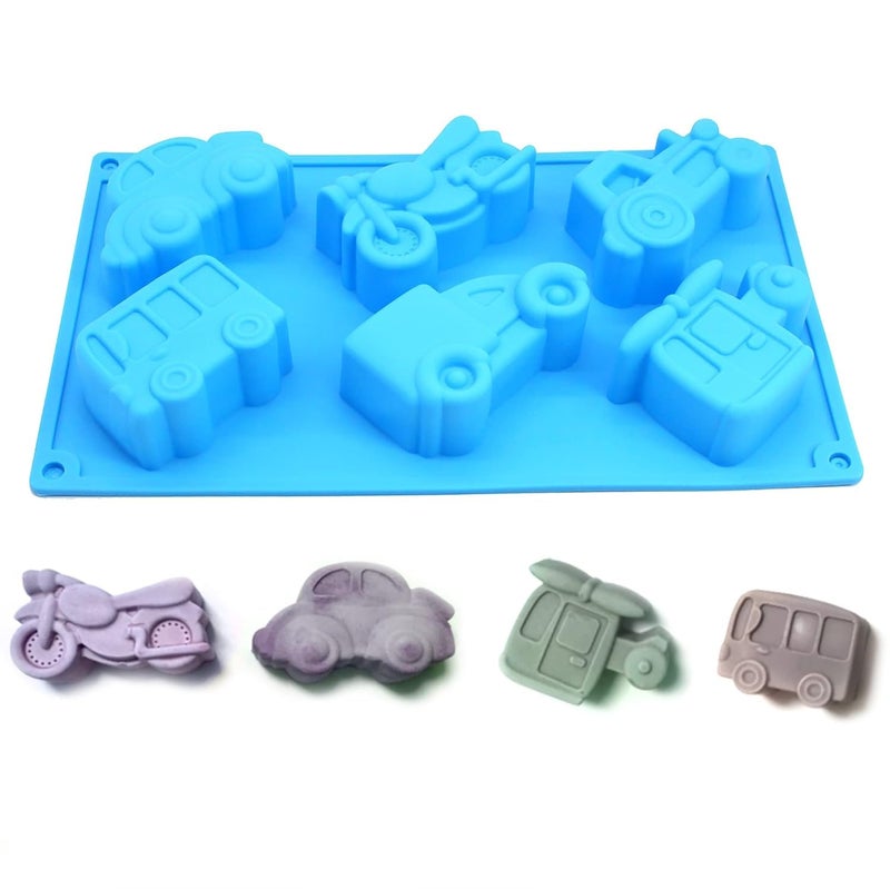 SMELLO Kids Special Mould 6 Different Vehicles Shape for Handmade Decorating Chocolate Soaps Making