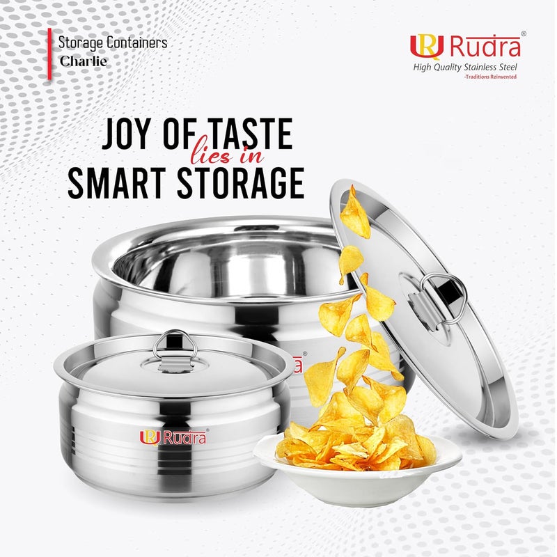 Rudra Stainless Steel Storage Containers Set of 2 800ml 1200ml Single Wall Airtight LeakProof Ideal for Kitchen Office School Travel Picnic BPAFree RustFree Easy to Carry - Image 4