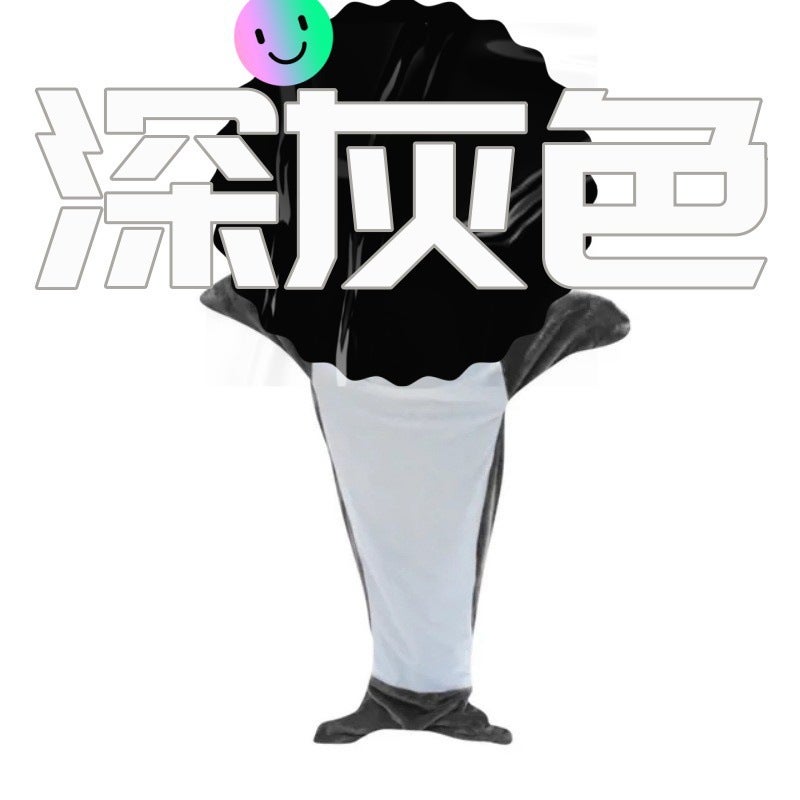 Cartoon Sand Carving Shark Sleeping Bag One-Piece Pajamas Flannel Shark Home Wear One-Piece Shark Summer Sleeping Bag - Image 2