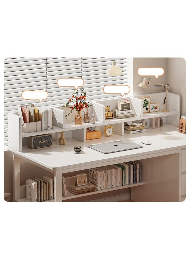 AIWANTO Desk with Storage and Large 3 Drawers PC Multifunctional Home Office Modern Laptop Sturdy Shelves Simple Stylish Workstation Study Table 140x103x50cm - Image 2