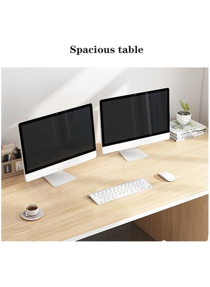 AIWANTO Desk with Storage and Large 3 Drawers PC Multifunctional Home Office Modern Laptop Sturdy Shelves Simple Stylish Workstation Study Table 140x103x50cm - Image 5