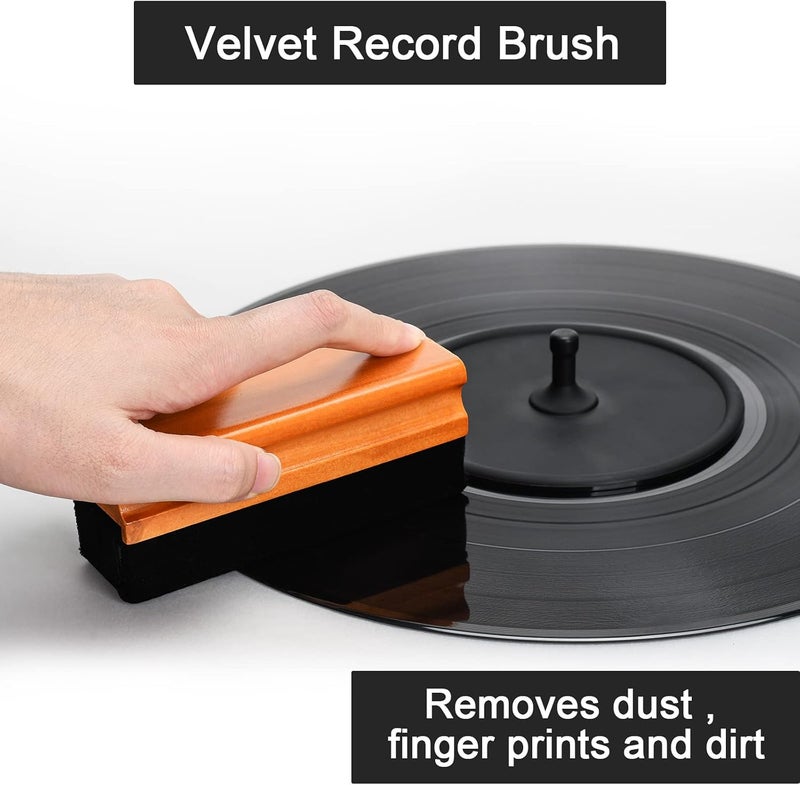 OPULA Vinyl Record Cleaner Kit, Anti Static Carbon Fiber Brush,Velvet Record Brush kit,Air Blower Cleaner Trendy versatile build - Image 2