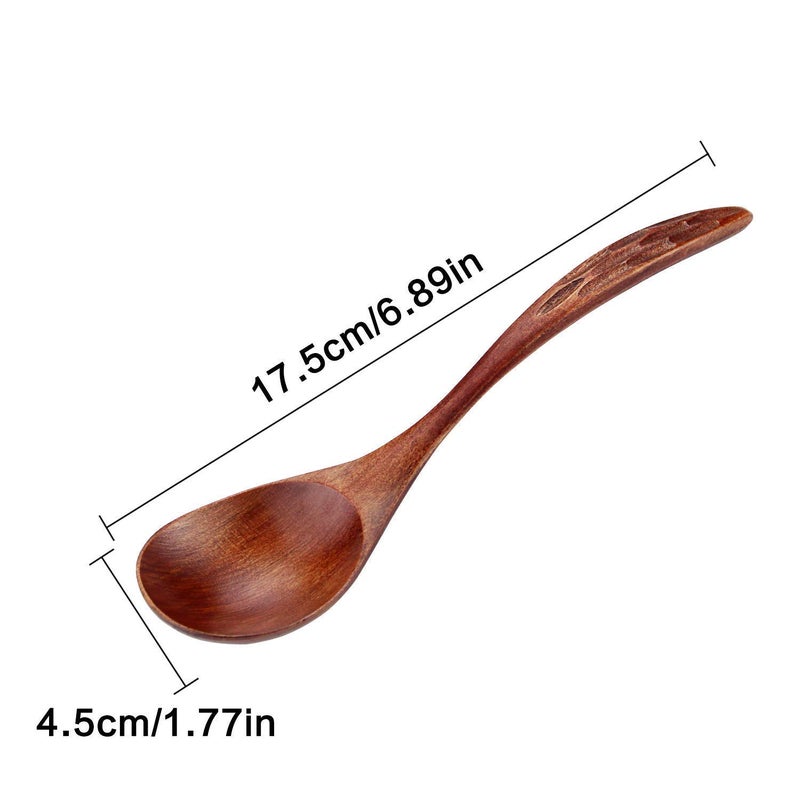 Iqcwood Wooden Soup Spoons Magic Spoon Wooden Spoons For Eating 6 Pieces 6.8 Inch Asian Soup Spoon Magic Spoon For Salad Desserts Coffee Snacks Cereal And Fruit - Image 3