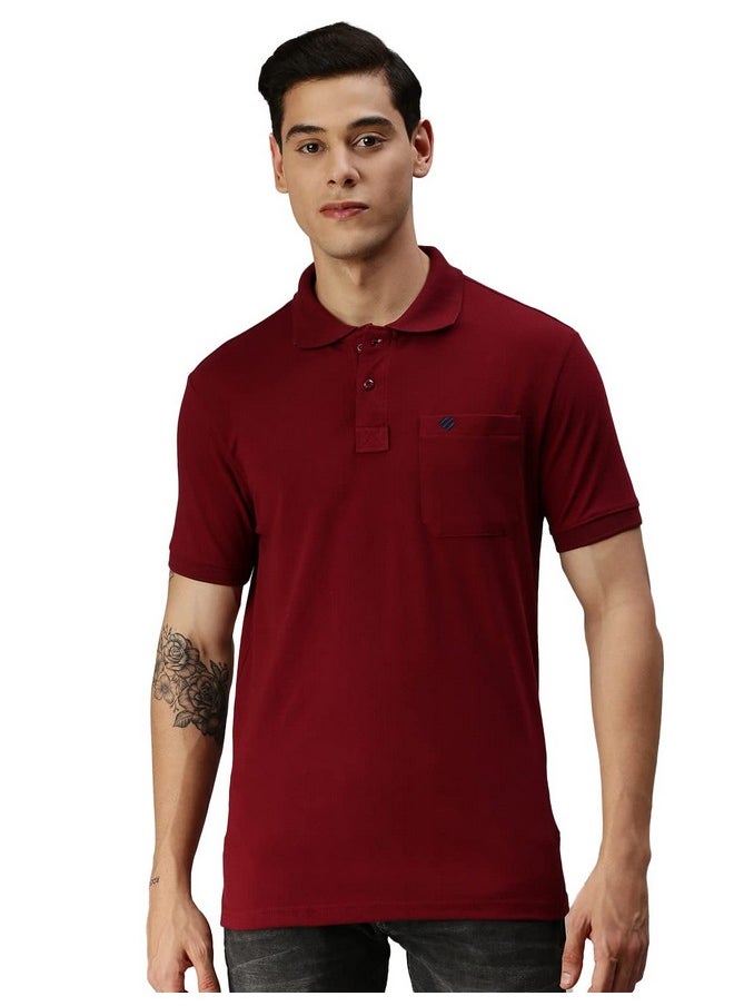 ONN - ONN Men's Solid Regular Fit Polo NC432_MRN_1PC_Maroon_L - Image 1