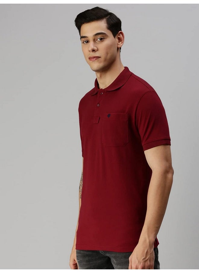 ONN - ONN Men's Solid Regular Fit Polo NC432_MRN_1PC_Maroon_L - Image 1