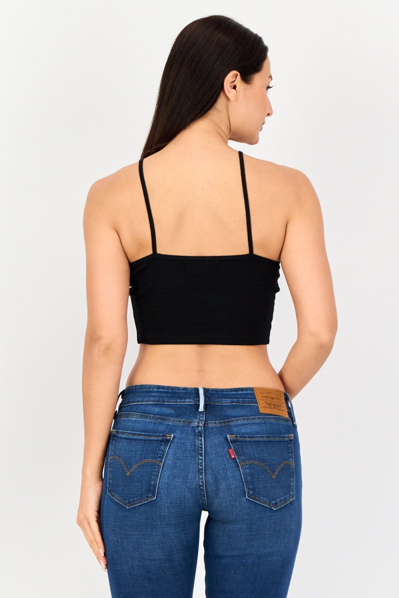 Sinsay بلوزة نسائية بدون أكمام بتصميم فتحة مفتاحية، سوداء - Image 2