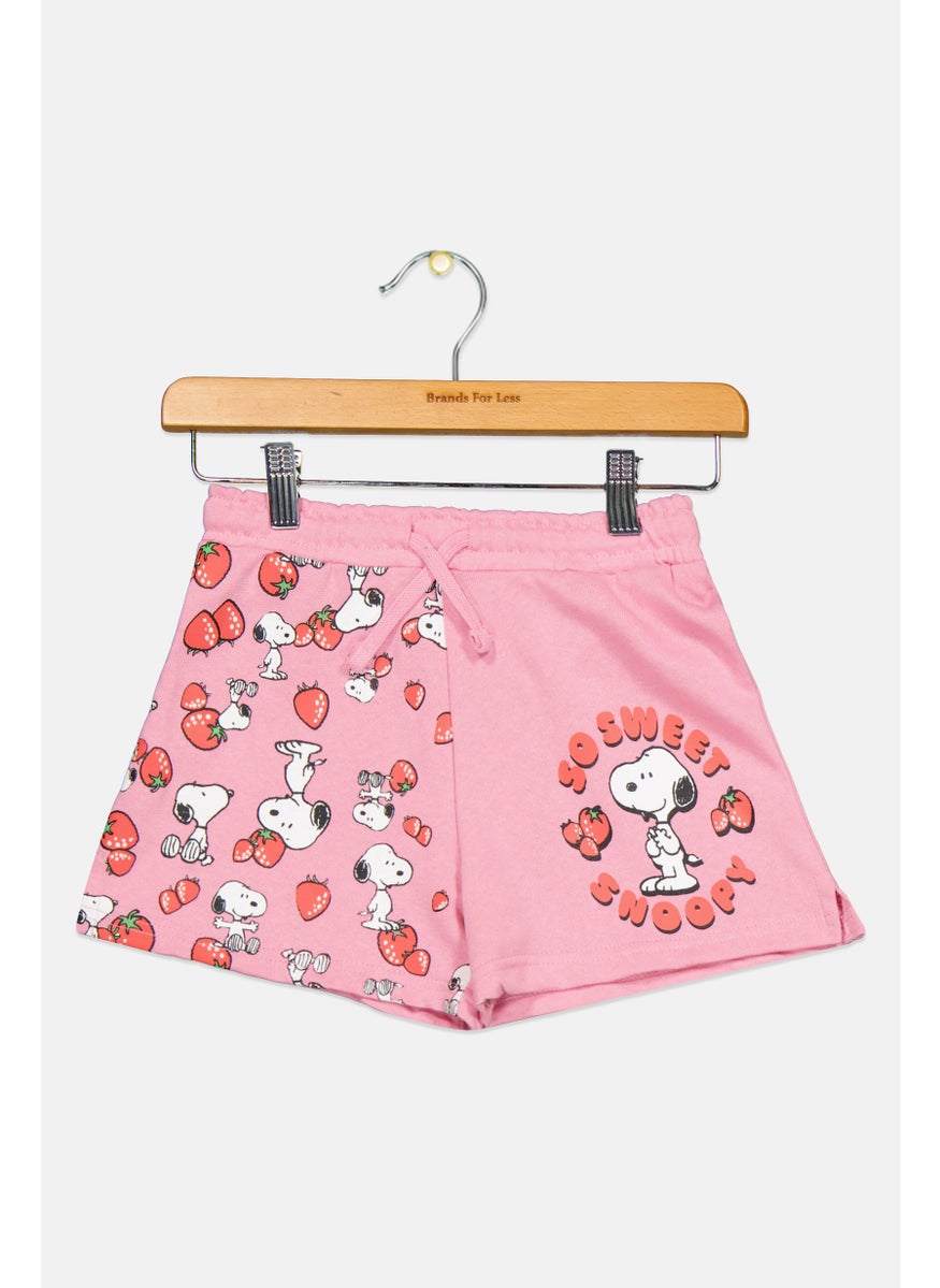 Lefties Kids Girl Peanut Print Short, Pink  - Image 1