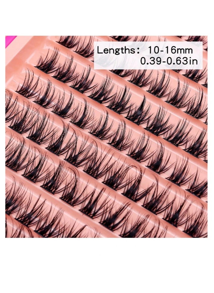 Shein - 120Pcs Individual Cluster Lashes DIY Lash Extension 10-16mm Eyelash Clusters Volume Wispy Lashes Super Thin Band Reusable Soft & Comfortable C Curly - Image 1
