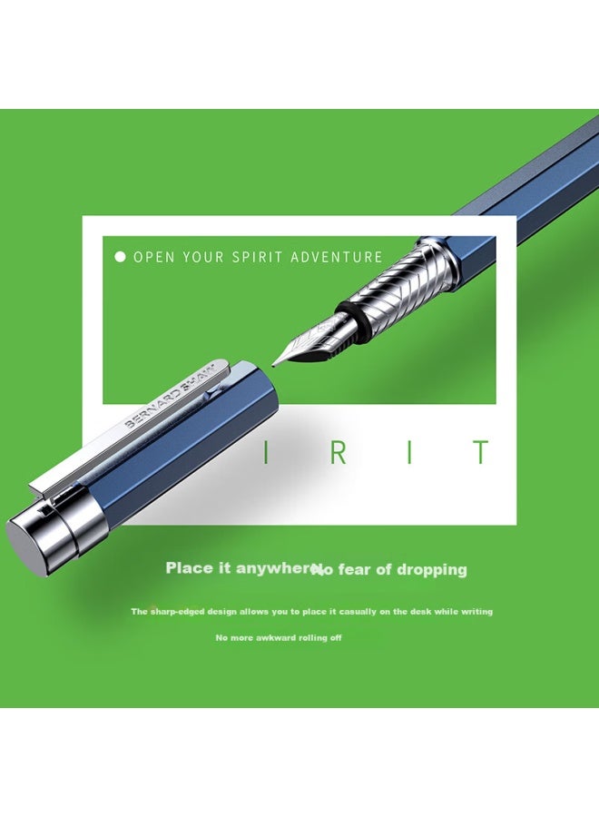 Bernard Shaw Elf High-end Luxury Steel Pen Cape Mist Blue Single Gift Box Premium Business Office Signature Pen Adult Birthday Gift - Image 2