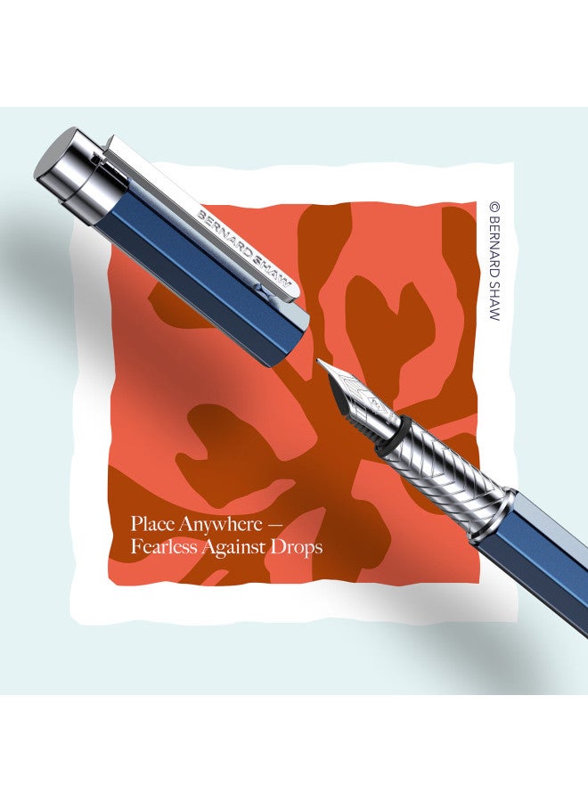 Bernard Shaw Elf High-end Luxury Steel Pen Cape Mist Blue Single Gift Box Premium Business Office Signature Pen Adult Birthday Gift - Image 5