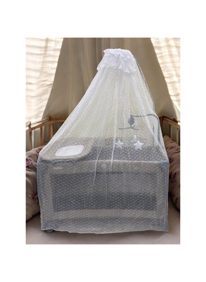 Kidilo Baby Playpen Bedside Crib Co Sleeping crib Drop side bed travel cot drop side different levels with  Anti-Mosquito net and toys code(T702L ) - Image 3